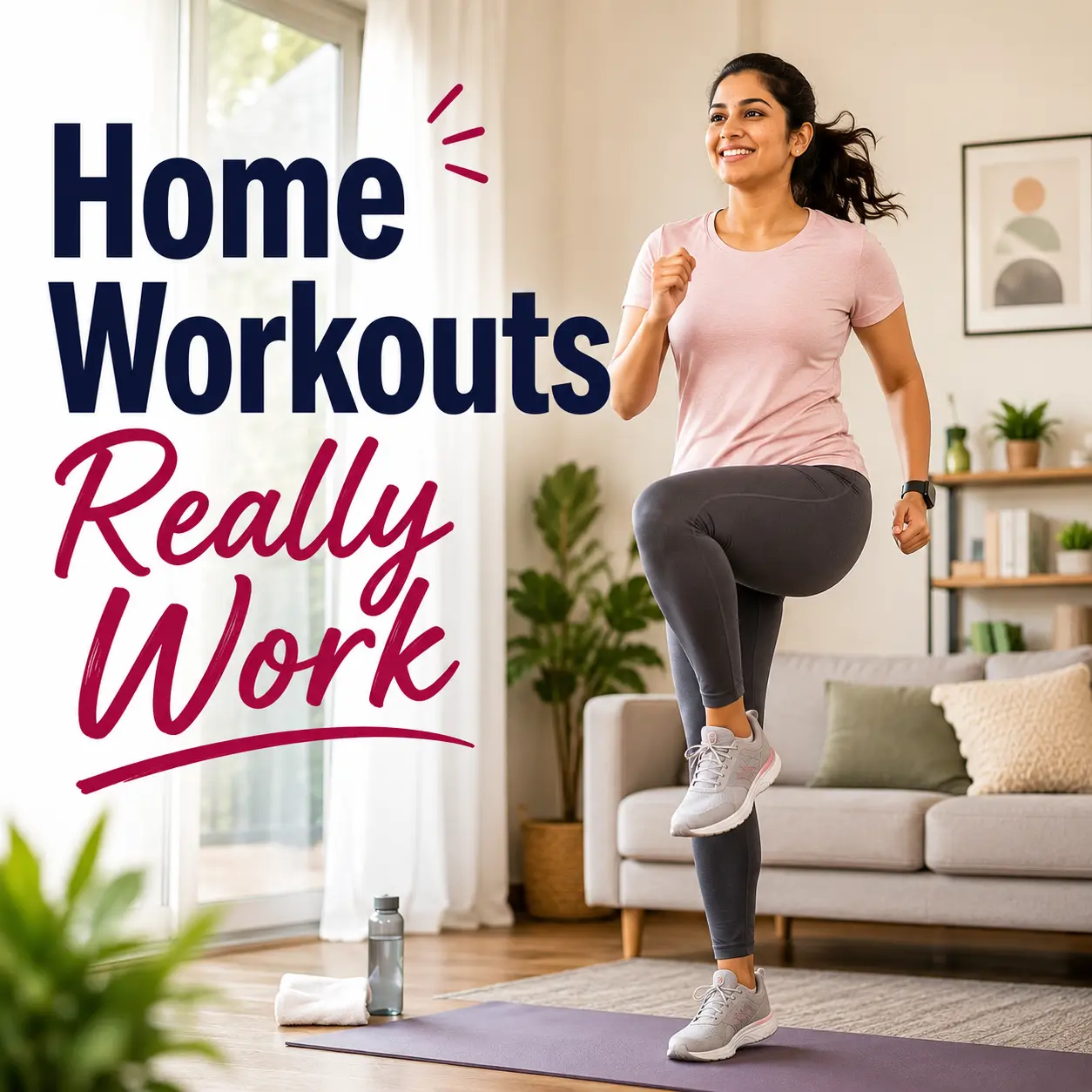 Woman exercising at home for weight loss
