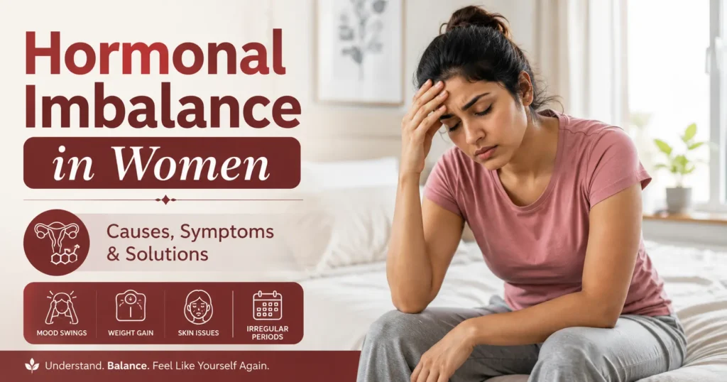Indian woman experiencing hormonal imbalance symptoms