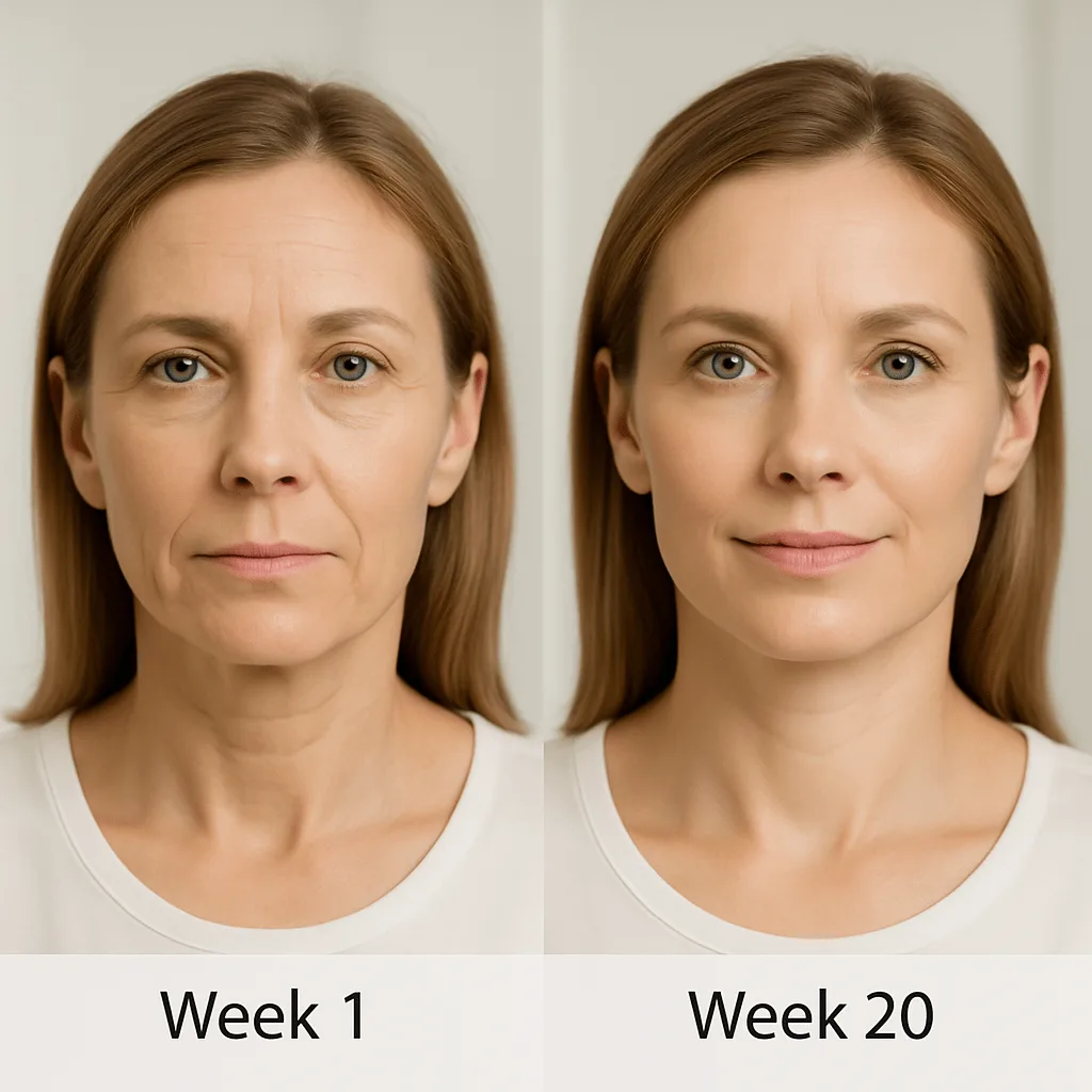 before and after face yoga