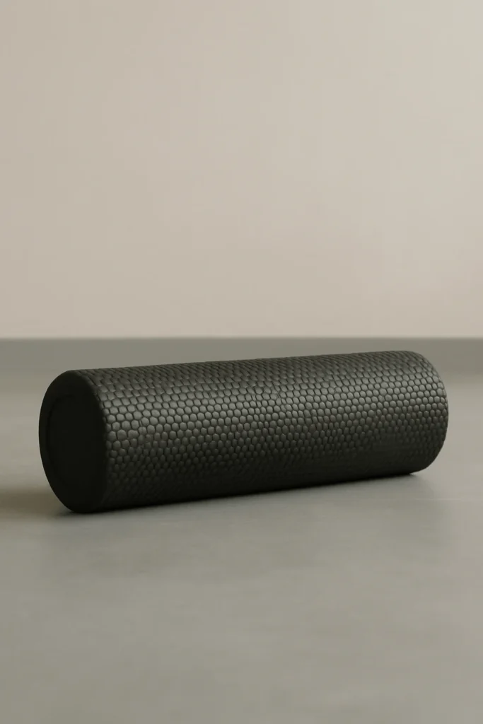 A textured foam roller, ideal for muscle recovery, myofascial release, and improving blood circulation after workouts.