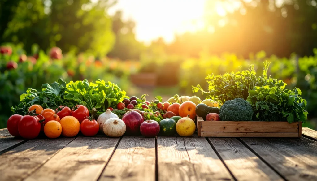 Fresh organic fruits and vegetables for a healthy lifestyle