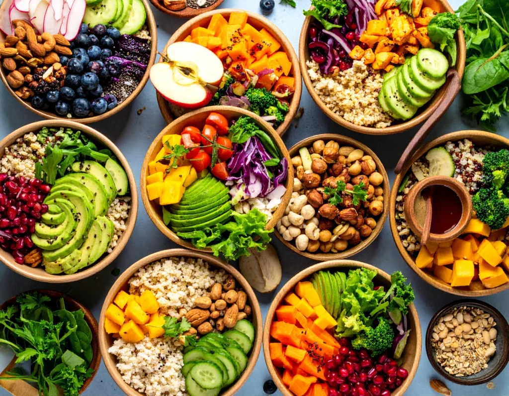 Healthy meal prep for organic and balanced nutrition.