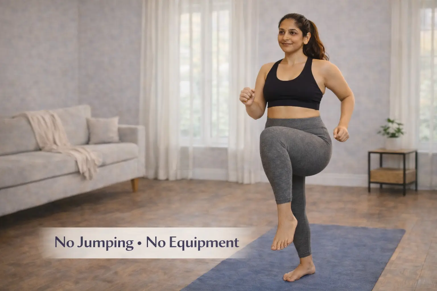 No jumping home workout exercises without equipment