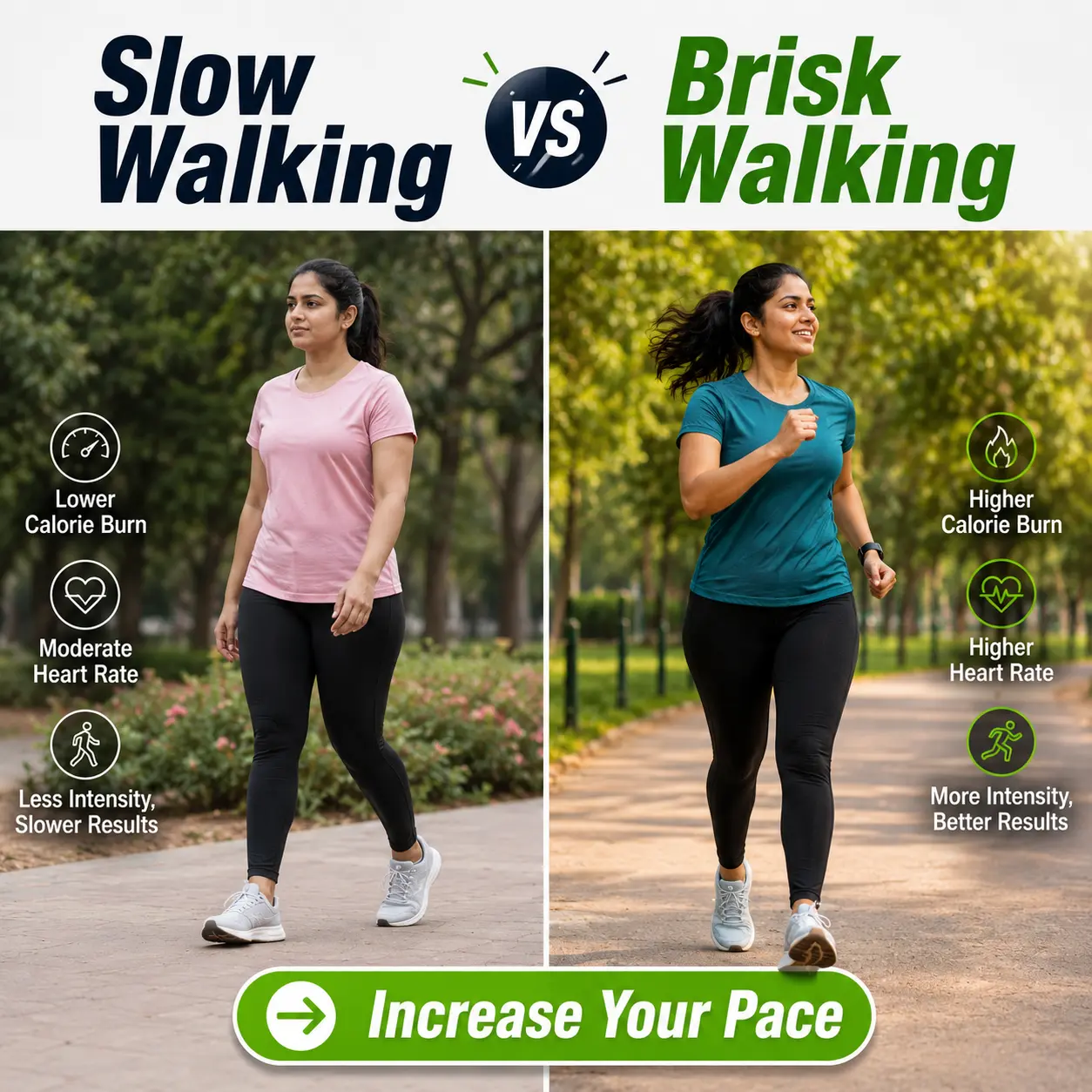 woman doing brisk walking for fat loss