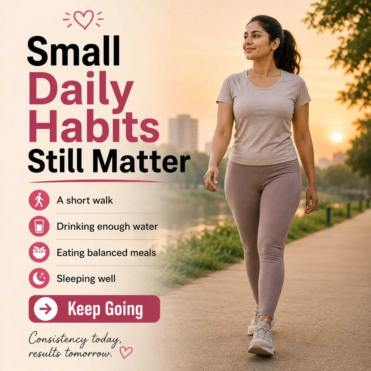 woman walking daily for sustainable weight loss