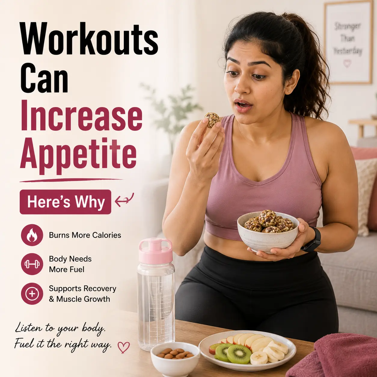 woman feeling increased hunger after exercise