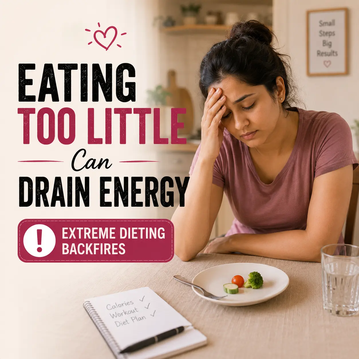 woman feeling weak because of extreme dieting