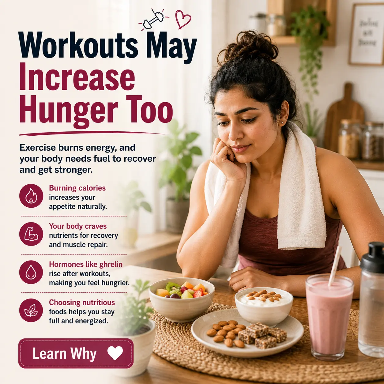 woman feeling hungrier after workouts