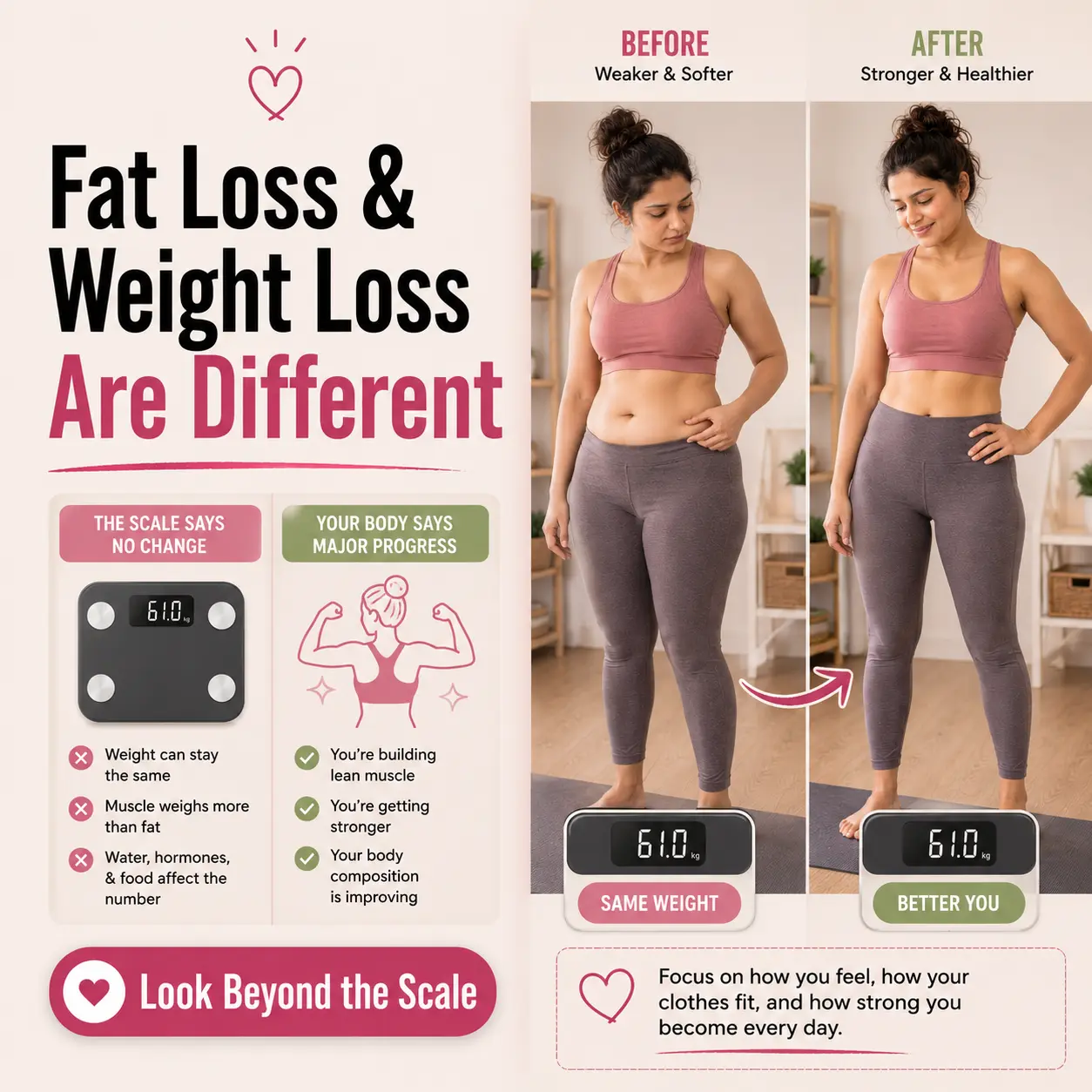 muscle gain hiding fat loss progress