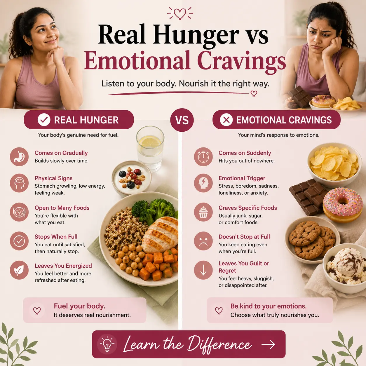 difference between real hunger and cravings