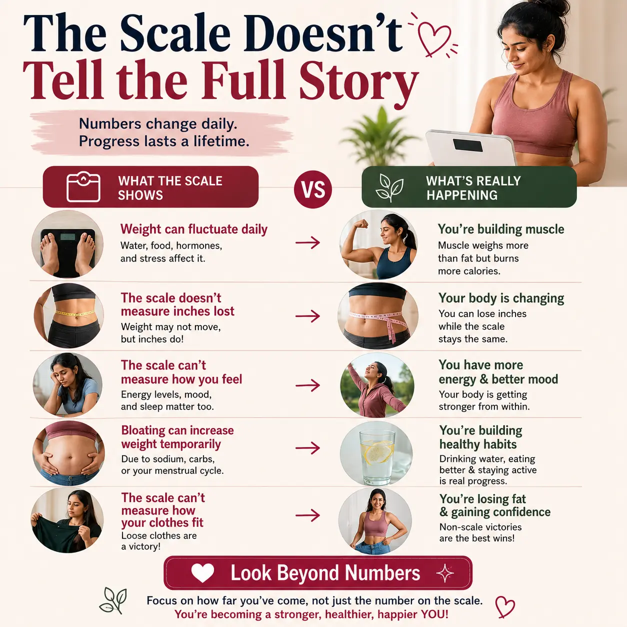 difference between scale weight and real fat loss progress