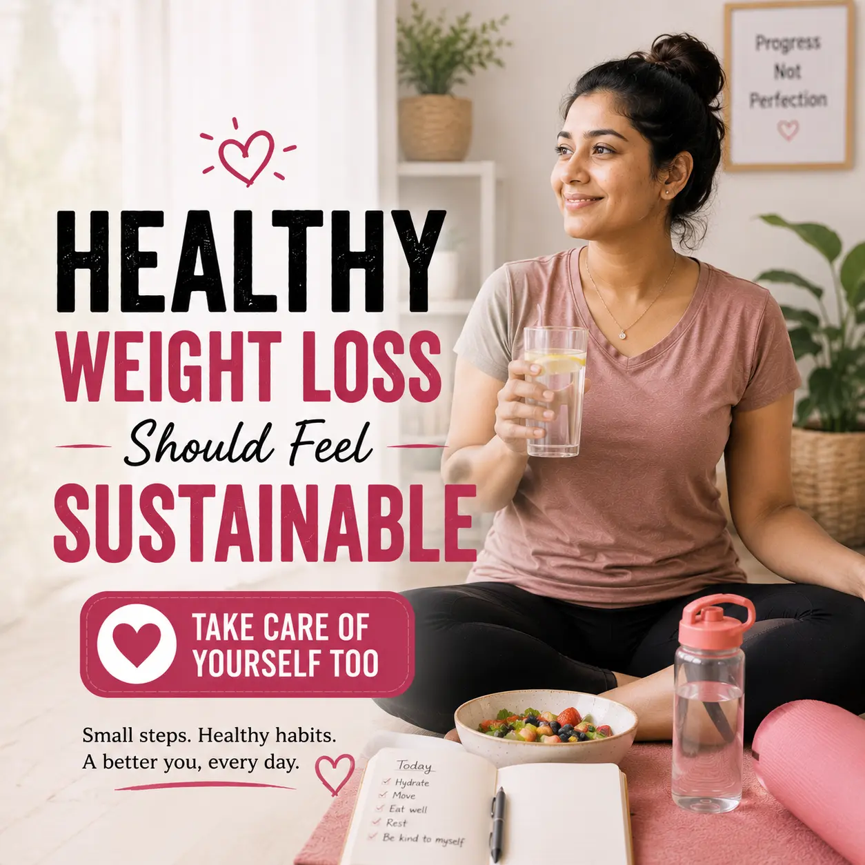 woman following sustainable healthy weight loss habits