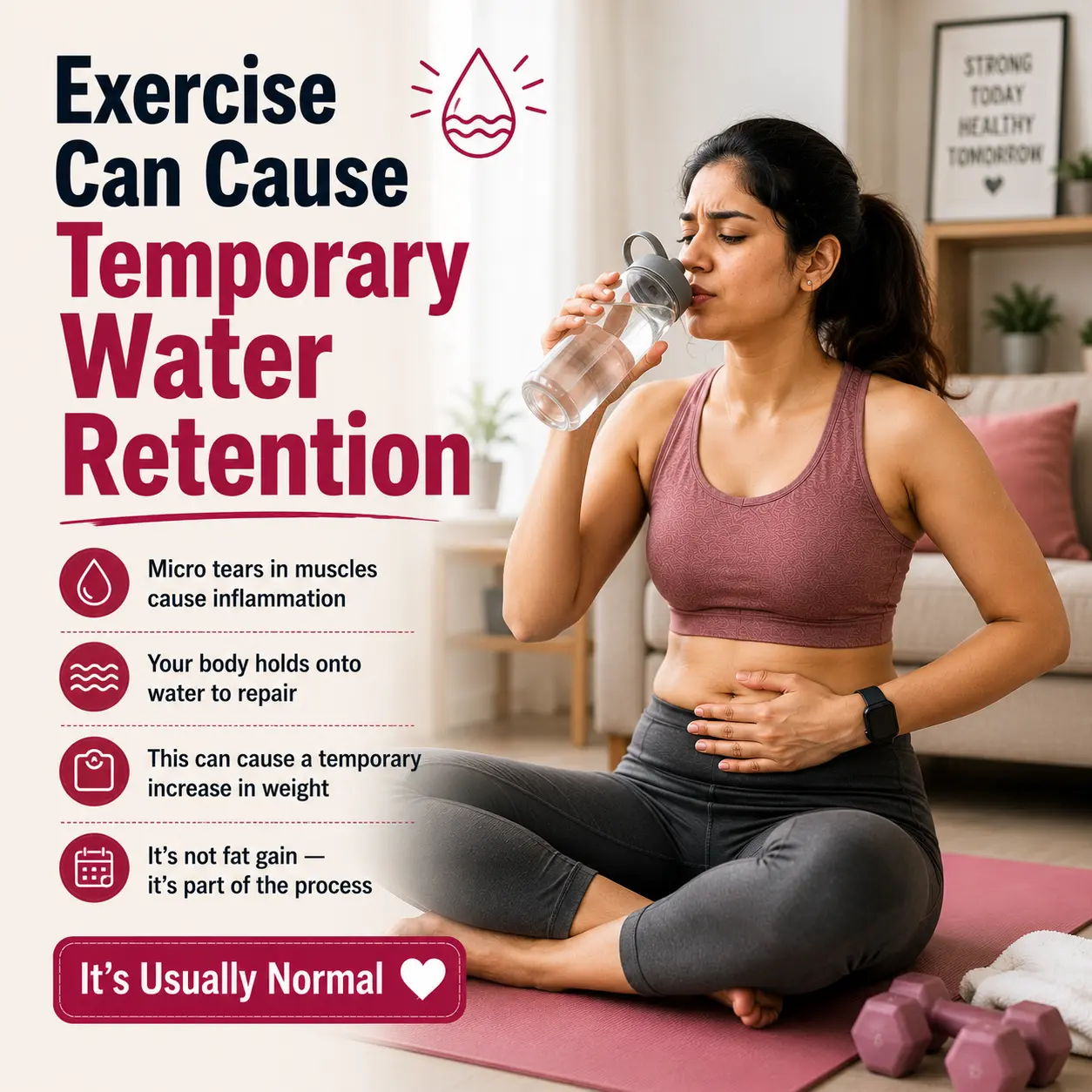 water retention after starting workouts