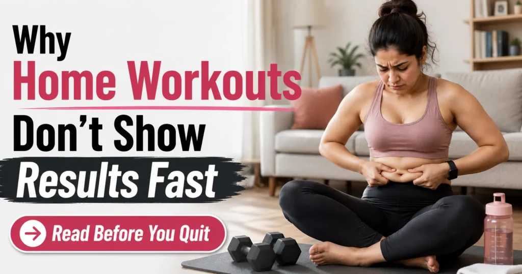 woman frustrated with slow home workout results